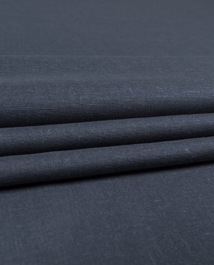 Bardzo Cienka Wiskoza Sukienkowa z Lnem Granatowy