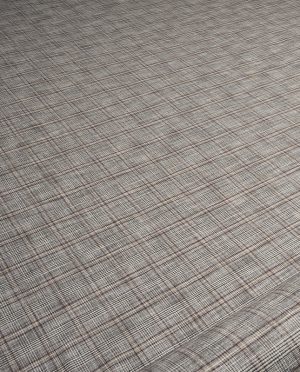 Tkanina Wiskozowa Ubraniowa Kratka Żakardowa Biało-Czarno-Brązowa