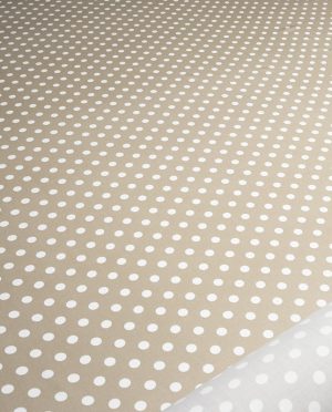 Wiskoza Sukienkowa Twill Wzór 126 Duże Groszki Beżowy