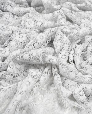 Koronka Elastyczna Gruba na tiulu Wzór 22 Popiel