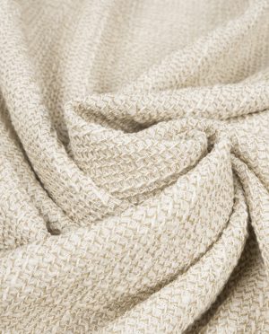 Bawełniane Boucle na Marynarkę – Jasny Beż Melanż