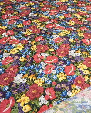 Wiskoza Sukienkowa Wzór 148 a Kolorowe Kwiaty