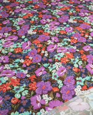 Wiskoza Sukienkowa Wzór 148 b Kolorowe Kwiaty