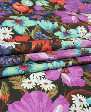 Wiskoza Sukienkowa Wzór 148 b Kolorowe Kwiaty