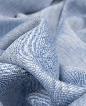 Len Miękki Sukienkowy Indygo Melanż