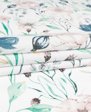 Płótno Bawełniane Wzór 14 Akwarelowe Kwiaty