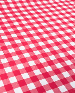 Płótno Bawełniane Wzór 21 Czerwona Kratka