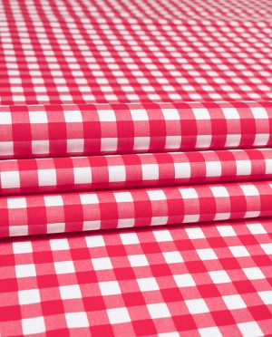 Płótno Bawełniane Wzór 21 Czerwona Kratka