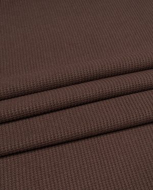 Dzianina Swetrowa Gruba Prążkowana Czekoladowy Brąz