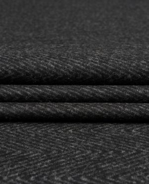 Wełna Płaszczowa Jodełka Grafit Melanż