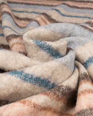 Wełna Płaszczowa z Włosem – Pastelowe Pasy Wzór 2