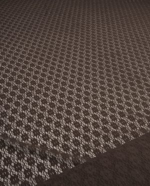 Koronka Elastyczna na tiulu Wzór 23 Czekoladowy Brąz