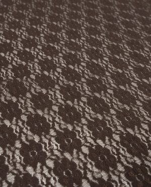 Koronka Elastyczna na tiulu Wzór 23 Czekoladowy Brąz