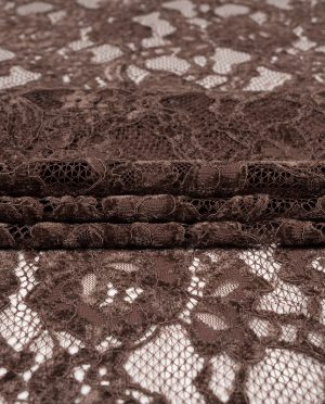 Koronka Sukienkowa Flock Wzór 25 Brązowy