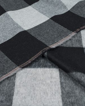 Cienka Tkanina Płaszczowa Drapana z Wełną Wzór 2