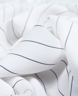 Żorżeta Kreszowana Krepa Biały Wzór Tenis